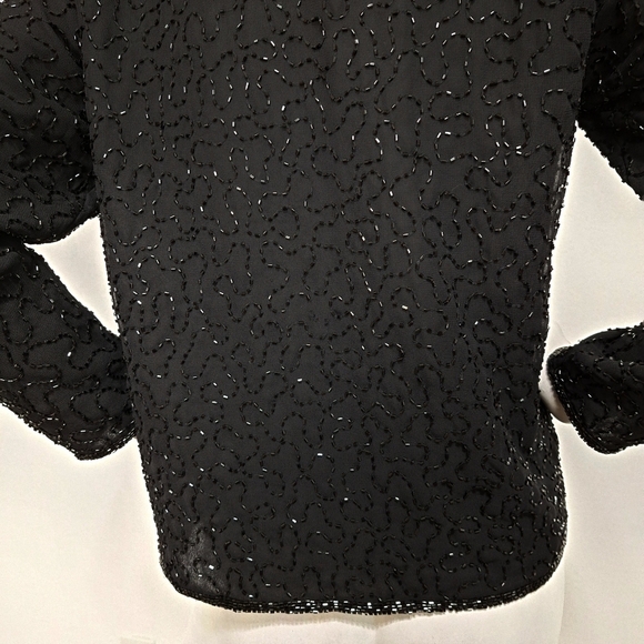 JMD New York Vintage Black Fairy Beaded Witchy Whimsigoth Jacket Size PS - Picture 9 of 12